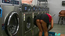 filf - milf katie morgan handles multiple loads at the laundromat