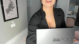 Wanna role-play as my sexy big boobs secretary for a handjob?