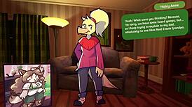 two chicks playing furry strip poker 😈