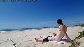 Beach Jerk Off Session with Public Exposure in Full View