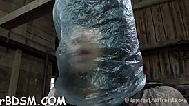 Brunette Babe Uses Sex Toy for Masturbation and Cum in BDSM Scene