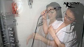 I ask my lover to record me masturbating in the shower