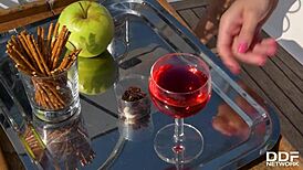 vicky love fingers her horny pussy in a sexy solo masturbation on a yacht!