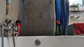 Italian stepmom teases in the shower, soaking pantyhose to drive you crazy. Ready for more?