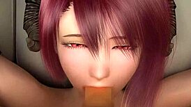 Redhead Anime Girl Delivers Spectacular Blowjob Orgasm