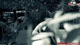 Busty Blonde Slut SEDUCED by Pool for Raw OUTDOOR SEX. She Takes It Hard in Tight Spots!