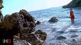 Hey, check this beautiful girl getting fucked hard at the seaside. What a fantastic view!