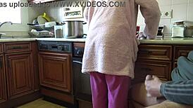 Unbelievable! Indian Bhabhi Gulps My Cumshot After Flashing My Massive Dick in Kitchen!