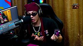 Kiara blay enjoyed the studio toys and nearly inserted one into her pussy during the podcast