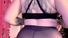 Solo masturbation session in tight black pantyhose looks tempting