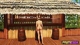 Deep tissue massage turns into futanari foursome animation! 😍