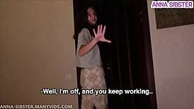 Skinny teen stepbrother can't resist porn and dirty talk
