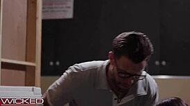 Religious student gets seduced by former pornstar during anti-porn filming