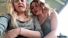 Feeling playful outside with my classmate, getting nude and kissing her tits and pussy in public.