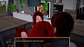 my new family 308 with teen 18+ amateurs in cartoon redhead style