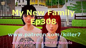 my new family 308 with teen 18+ amateurs in cartoon redhead style