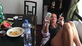 Private Phone Captures Direct Pussy Close-Up Under Her Skirt