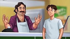 Summertime saga unfolds in erotic cartoon adventure.