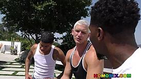 Ebony Gay Stud Sucks Monster Black Cock in Gym After Intense Workout, Leading to Hardcore Interracial Fucking.