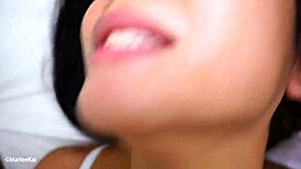 thai girlfriend gets a messy creampie in pov