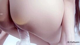 ASIAN TEEN RIDES DILDO In ASSHOLE CLOSE-UP POV!