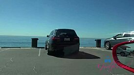 Kourtney Ray enjoys pussy play and road head on beach date POV