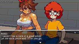 hey, that muscular gym girl in hentai loves sucking my cock after our workout