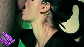 Hot Girl in Mask Takes Cum in Mouth! 😜