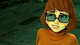 velma from scooby doo takes hard assfucking in 3d cartoon. cumshots splash everywhere in wild hentai scene.
