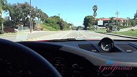 Kourtney Ray enjoys pussy play and road head on beach date POV