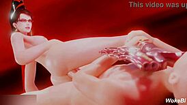 bayonetta 3d hentai compilation featuring big ass brunette deepthroat 😈