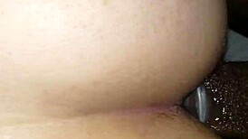 Damn! Huge black shemale cock stretches my tight white ass raw!