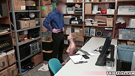 Cute Blonde Teen 18+ Shoplifter Gets Rough Blowjob In Store