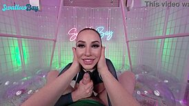 Swallowbay brunette melissa stratton craves fat cock in deepthroat blowjob