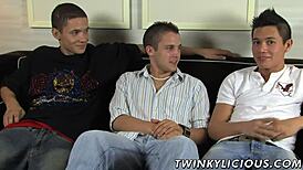 Twinks Trevin Nills and Michael Lee Masturbate with Ty Sloan