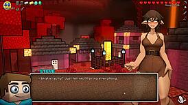 Creeper girl and piglette give deepthroat in Hornycraft ep 24 😜