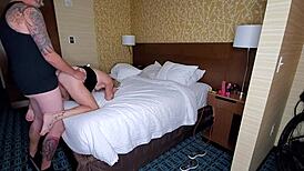 Random Guy Fucks Wife's Ass and Mouth in Hotel