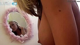 Starri knight discovers pleasure fingering her smooth shaved pussy