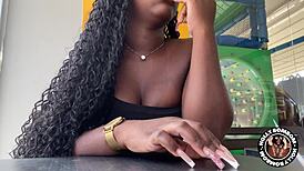 Bumped into friend's husband at the diner and gave him my ass secretly! 😏