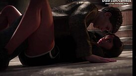 i watch this busty ebony milf get creampied by a big white dick in 3d hentai