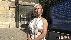 Kim, the flirty French milf, surprises with bold moves. What's her next naughty trick?