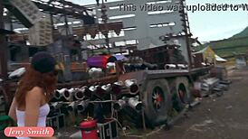 Great Camel Toe and Big Ass Teased in Tight White Suit by Jeny Smith