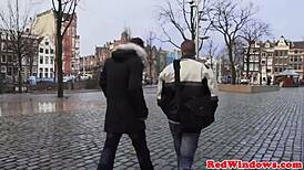 European Hooker in Amsterdam Sucks Dick and Gets Jizz on Tits