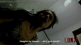 Polly Petrova's golden shower in the bathroom, just for you! 💦