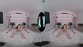 Sophia Sultry stretches out in VR with extreme blowjob