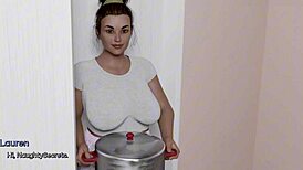 Stepmom gives blowjob to pervert dude in bed for heart problems