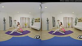 hot yoga girl rides dick in vr