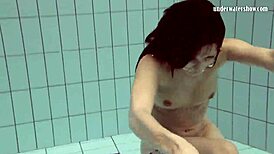 Loris Licicia's daring underwater nude swim