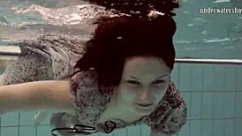 Loris Licicia's daring underwater nude swim