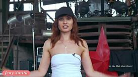 Great Camel Toe and Big Ass Teased in Tight White Suit by Jeny Smith